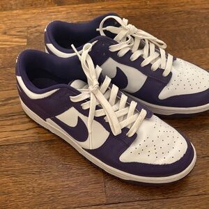Nike Men's White and Purple dunks